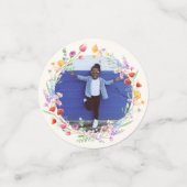 3 Foto Boho Wasserfarbe Blumengrad Foto Confetti Konfetti (Klein Vorderseite)