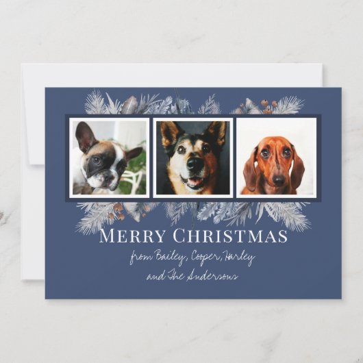 3 Foto Botanische Flora Feiertagskarte (Vorderseite)