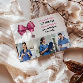 3 Foto Bow Stethoscope Nursing School Graduate Ankündigung