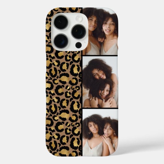 3 Foto Braun und Gold Leopardendruck Case-Mate iPhone Hülle (Rückseite)
