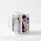 3 Foto Bride and Groom Mr. and Mrs. Wedding Kaffeetasse (Vorderseite Links)