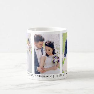 3 Foto Bride and Groom Mr. and Mrs. Wedding Kaffeetasse
