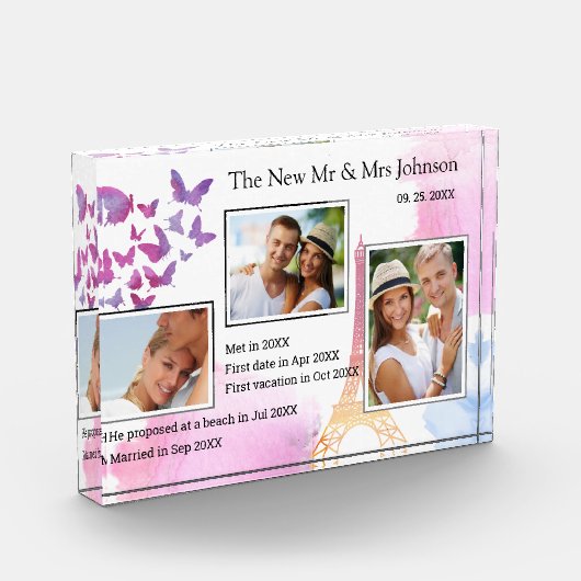 3 Foto Bridge & Groom Liebe Story Journey Keepake (Links)