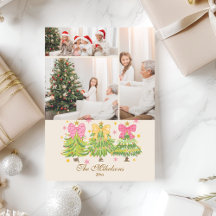 3 Foto Bright Ribbon Tree Holiday Family