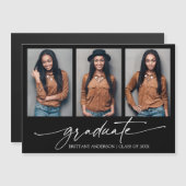 3 Foto Calligraphy Ink Abschluss Magnet-Karte Magnetkarte (Vorne/Hinten)