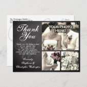 3 Foto Chalkboard Custom Wedding Danke Karte (Vorne/Hinten)