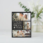 3 Foto Chalkboard Kalligrafie Weihnachten Postkarte (Stehend Vorderseite)
