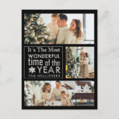 3 Foto Chalkboard Kalligrafie Weihnachten Postkarte (Vorderseite)