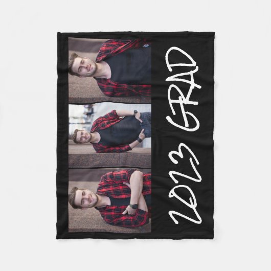 3 Foto Collage Abschluss Fleecedecke (Vorderseite)