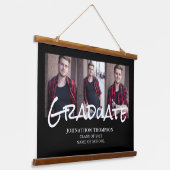 3 Foto Collage Abschluss Wandteppich Mit Holzrahmen (Gewinkelt)