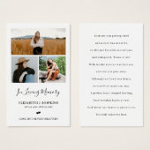 3 Foto Collage Beerdigung Gedenkkarten (Vorne & Hinten)