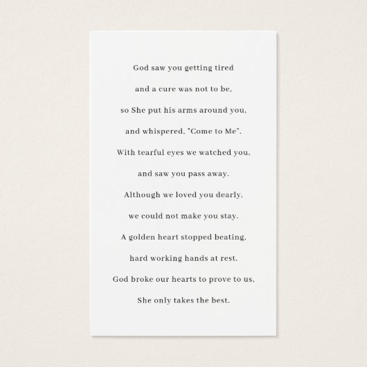 3 Foto Collage Beerdigung Gedenkkarten (Rückseite)