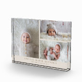 3 Foto Collage Beige Neuer Baby Keepake (Rechts)