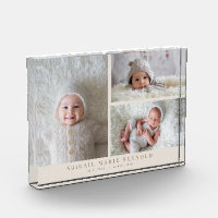 3 Foto Collage Beige Neuer Baby Keepake