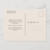 3-Foto Collage Beige Save the Date Postkarte (Rückseite)