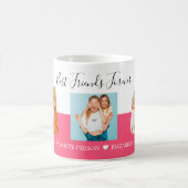 3 Foto Collage Best Friends Custom Text Script Kaffeetasse (Mittel)