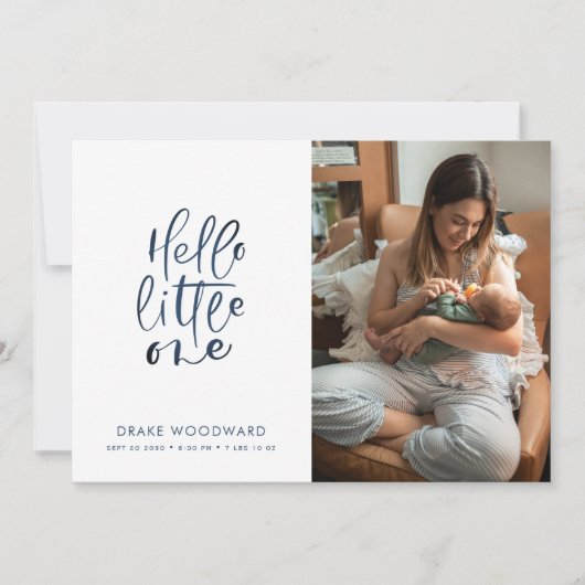 3 Foto Collage Birth Stats Moderne Geburt Ankündigung (Vorderseite)