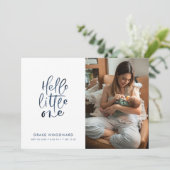 3 Foto Collage Birth Stats Moderne Geburt Ankündigung (Stehend Vorderseite)