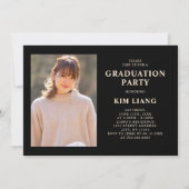3 Foto Collage Black & Beige Graduierungsparty Einladung (Rückseite)