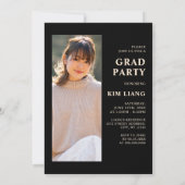 3 Foto Collage Black & Beige Graduierungsparty Einladung (Rückseite)