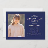 3 Foto Collage Blue & Beige Graduierungsparty Einladung (Rückseite)