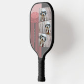 3 Foto Collage - boho coral line art arch - name Pickleball Schläger (Links)