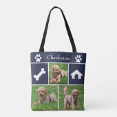 3 Foto Collage Canine Tote Bag Tasche (Rückseite)