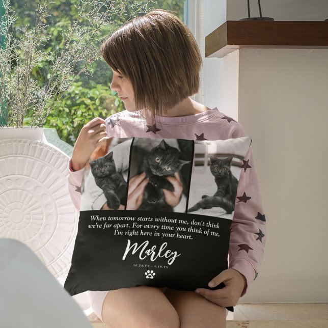 3 Foto Collage Cat Pet Loss Memorial Kissen (Von Creator hochgeladen)
