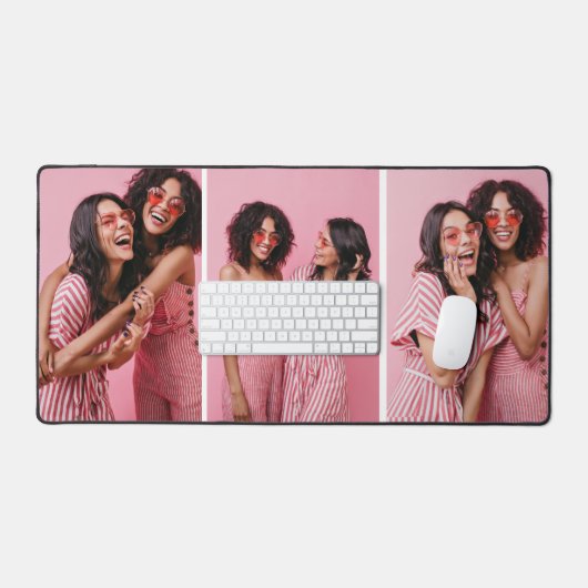 3 Foto Collage Custom Gift Schreibtischunterlage (Tastatur & Maus)