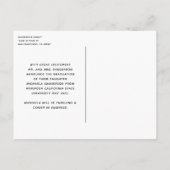 3 Foto Collage Einfaches Abschluss Ankündigungspostkarte (Rückseite)