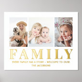 3 Foto Collage Family Keepake Elegant Minimalistis Foliendrucke (Vorderseite)