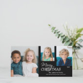 3 Foto Collage - Frohe Weihnachten schwarz & weiß (Stehend Vorderseite)