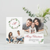 3 FOTO Collage Frohe Weihnachtsgrüße Feiertagskarte (Stehend Vorderseite)