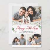 3 FOTO Collage Frohe Weihnachtsgrüße Feiertagskarte (Vorderseite)