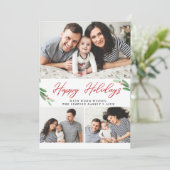 3 FOTO Collage Frohe Weihnachtsgrüße Feiertagskarte (Stehend Vorderseite)