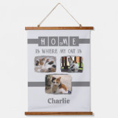 3 Foto-Collage für Tiere grau Wandteppich Mit Holzrahmen (Vorderseite)