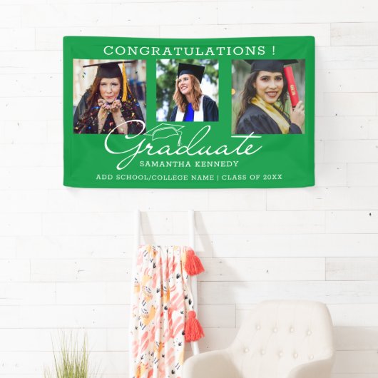 3 Foto Collage Glückwunsch Grad 2023 Grün Banner (Insitu)