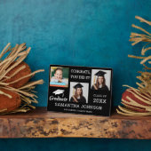 3 Foto Collage Glückwunsch Grad 2025 Schwarz Fotoplatte (Seite)