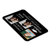 3 Foto Collage Glückwunsch Grad 2025 Schwarz Magnet (Rechte Seite)