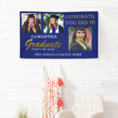 3 Foto Collage Glückwunschs Graduate 2022 Blue Gol Banner (Insitu)