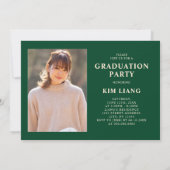 3 Foto Collage Green & Beige Graduierungsparty Einladung (Rückseite)