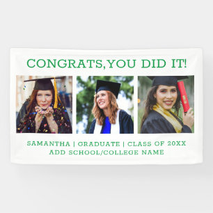 3 Foto Collage Green Glückwunschs Graduate 2023 Wh Banner