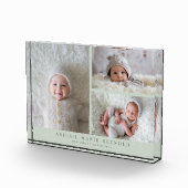 3 Foto Collage Green New Baby Keepake (Rechts)