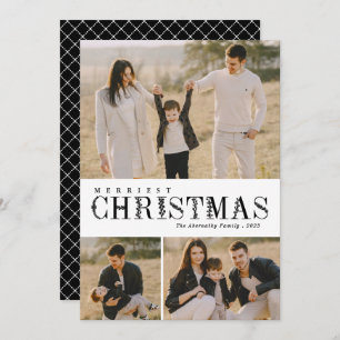 3 Foto Collage Grüne Buchstaben Weihnachten Schwar