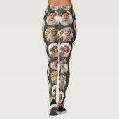 3 Foto Collage Halbbrick Muster - Grau Circle Leggings (Rückseite)