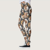 3 Foto Collage Halbbrick Muster - Grau Circle Leggings (Links)