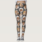3 Foto Collage Halbbrick Muster - Grau Circle Leggings (Vorderseite)