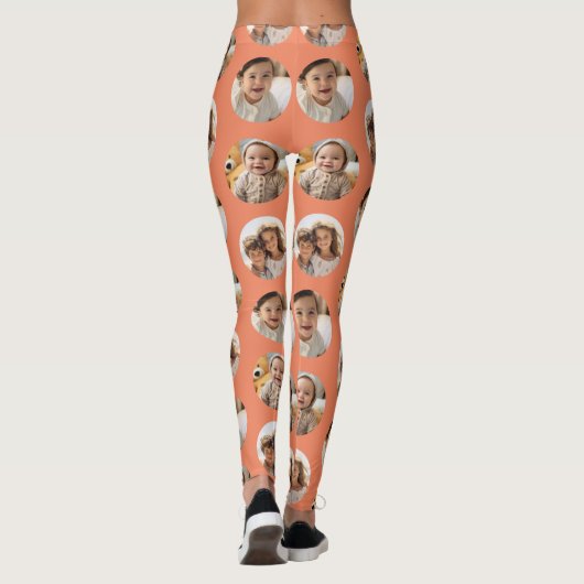 3 Foto Collage Halbbrick Muster - Korallenzirkel Leggings (Rückseite)