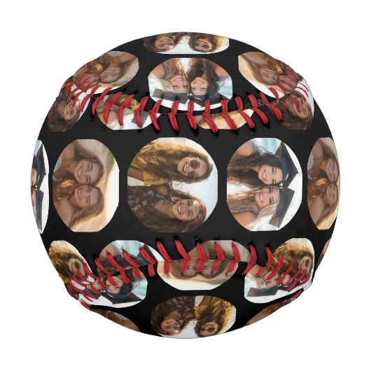 3 Foto Collage Halbbrick Muster - schwarzer Kreis Baseball (Vorderseite)