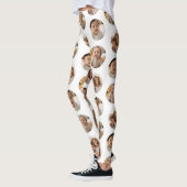 3 Foto Collage Halbbrick Muster - Weißer Kreis Leggings (Links)